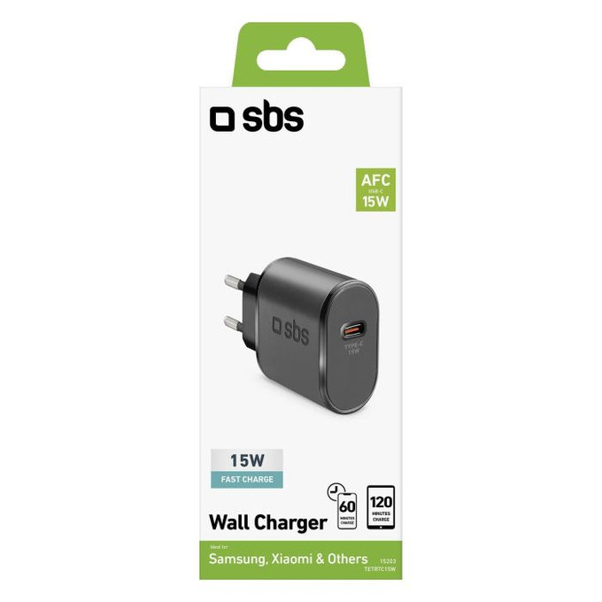 SBS - 15W Töltőadapter USB-C, fekete
