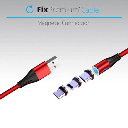 FixPremium - Lightning / USB Mágneses Kábel (1m), fekete