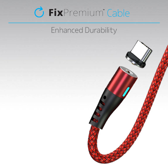 FixPremium - Lightning / USB Mágneses Kábel (2m), fekete