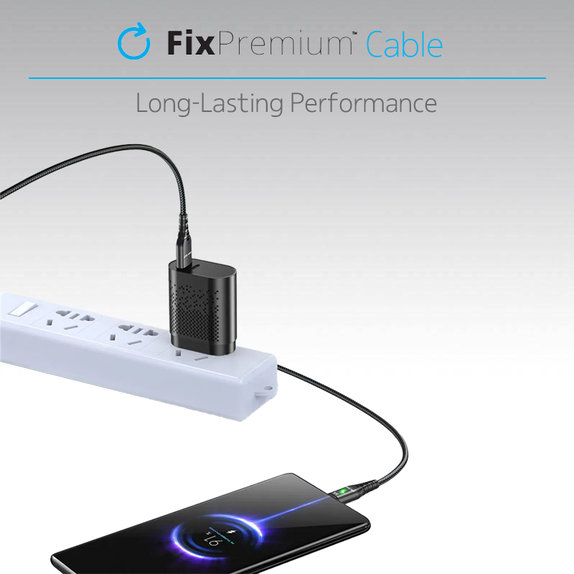 FixPremium - USB-C / USB Kábel LED-es visszajelzővel (1m), piros