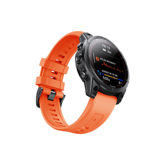 FixPremium - Szilikon szíj Garminhoz (QuickFit 26mm), narancssárga