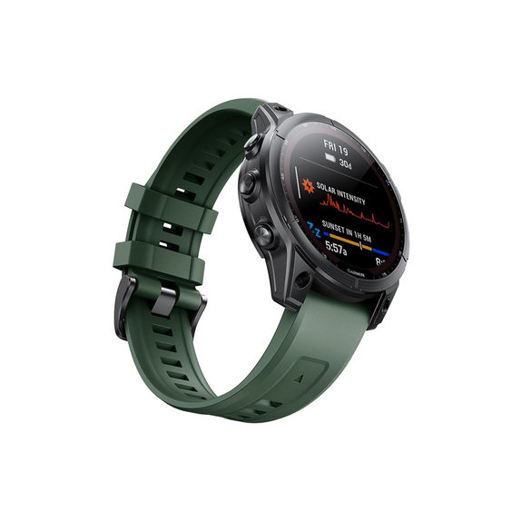 FixPremium - Szilikon szíj Garminhoz (QuickFit 26mm), sötétzöld