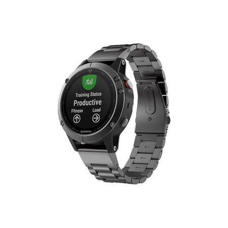 FixPremium - Rozsdamentes acél szíj Garminhoz (QuickFit 22mm), fekete