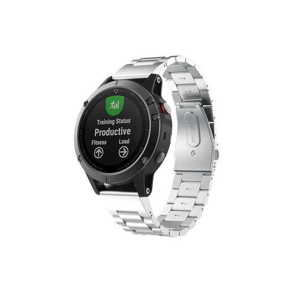 FixPremium - Rozsdamentes acél szíj Garminhoz (QuickFit 22mm), ezüst