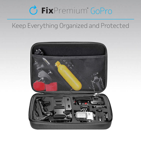 FixPremium - Védőtok GoPro-hoz és tartozékokhoz (L méret), fekete