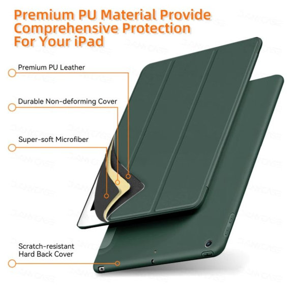 FixPremium - Zárható szilikon tok iPadhez Pro 12.9" (4th, 5th Gen), zöld