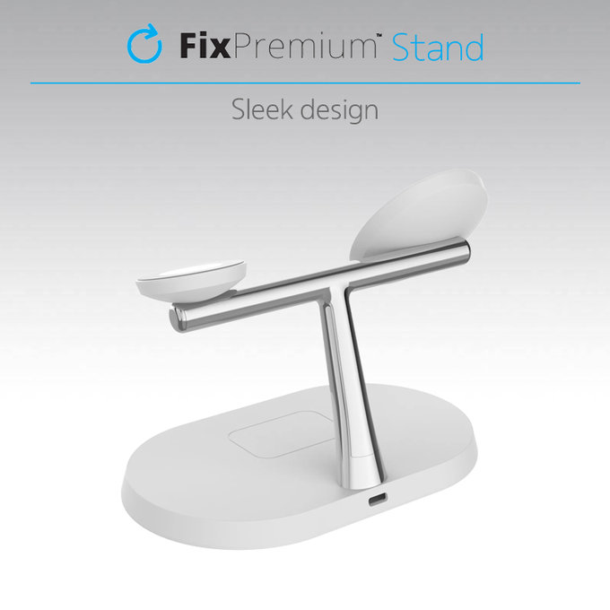 FixPremium - MagSafe Stand 3in1 iPhone, Apple Watch és AirPods készülékhez, fekete színben