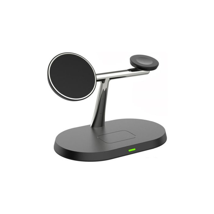 FixPremium - MagSafe Stand 3in1 iPhone, Apple Watch és AirPods készülékhez, fekete színben