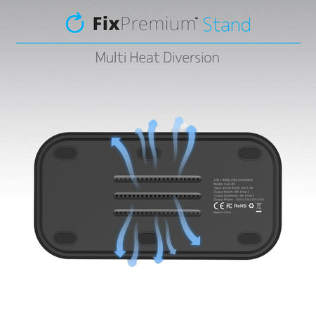 FixPremium - MagSafe 3in1 állvány iPhone-hoz, Apple Watch-hoz és AirPods-hoz, fekete színű