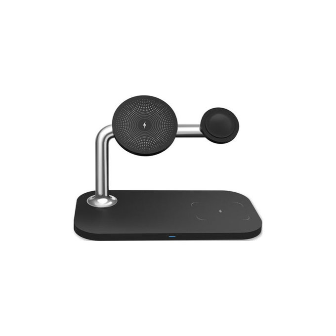 FixPremium - MagSafe 3in1 állvány iPhone-hoz, Apple Watch-hoz és AirPods-hoz, fekete színű