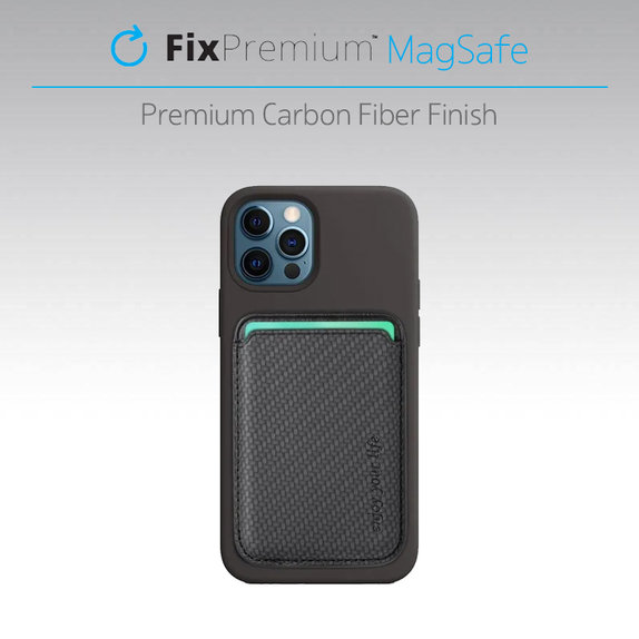 FixPremium - MagSafe Carbon pénztárca, Fekete