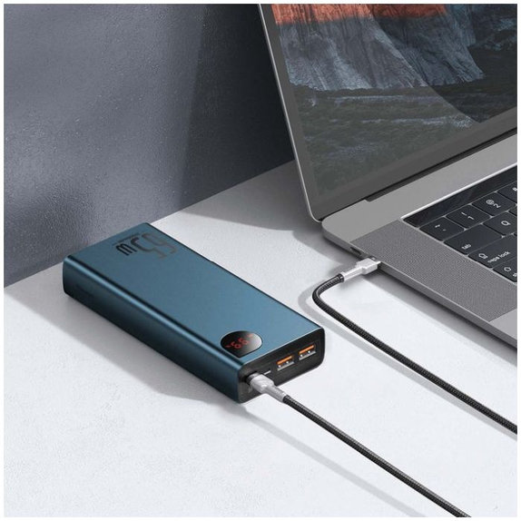 Baseus - 65W PowerBank 20 000 mAh, kék