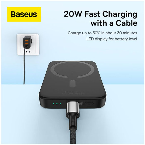 Baseus - MagSafe PowerBank 6000 mAh, fekete