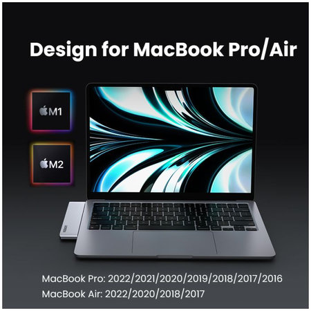 UGREEN - Dual USB-C Hub 7in1, szürke