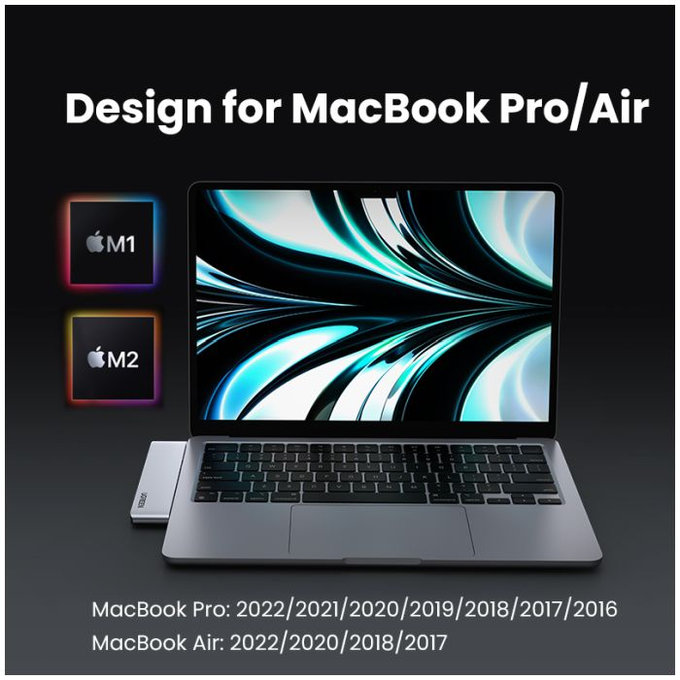 UGREEN - Dual USB-C Hub 7in1, szürke