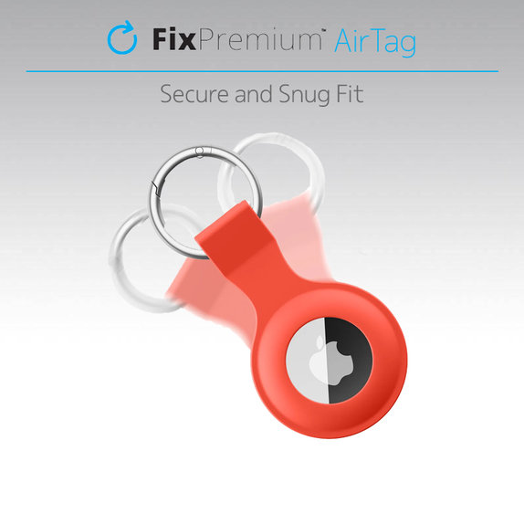 FixPremium - Szilikon kulcstartó AirTaghez, narancssárga színű