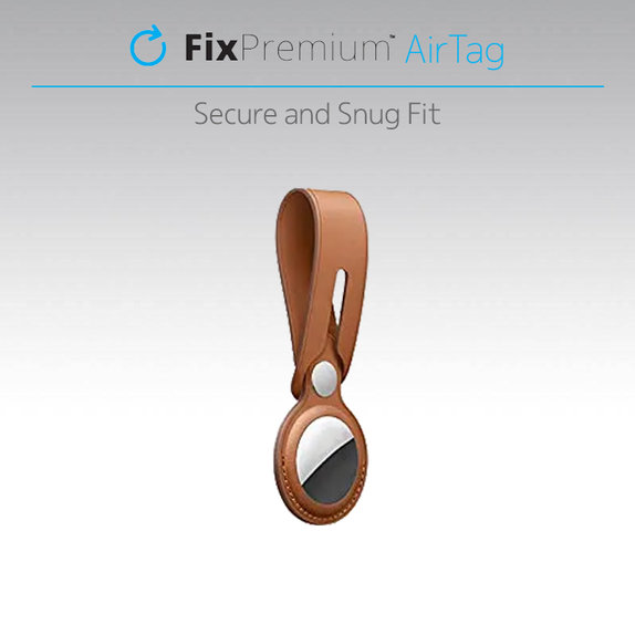 FixPremium - Bőr kulcstartó az AirTaghez, kék színű