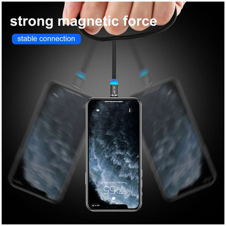 USLION - USB-C / USB Mágneses Kábel (1m), fekete