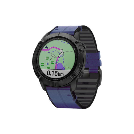 FixPremium - Bőrszíj Garmin-hoz (QuickFit 22mm), kék