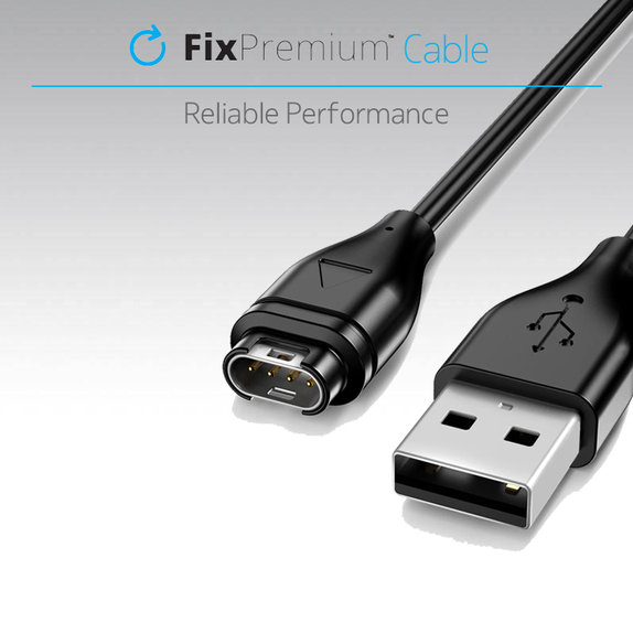 FixPremium - Töltőkábel Garmin órá-hoz, Fekete
