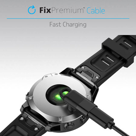 FixPremium - USB-C és Garmin csatlakozó reduktor órá-hoz, Fekete