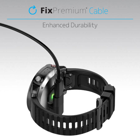 FixPremium - USB-C és Garmin csatlakozó reduktor órá-hoz, Fekete