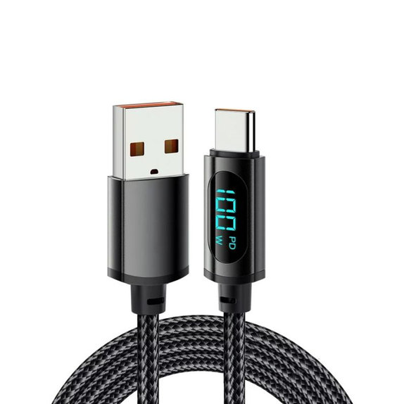 FixPremium - USB-C / USB Kábel Power Delivery funkcióval (1m), fekete