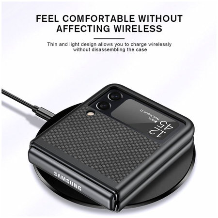 FixPremium - Karbon tok Samsung Galaxy Z Flip 3 készülékhez, fekete