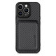 FixPremium - Karbon tok MagSafe tárcával iPhone 13 Pro Max készülékhez, fekete