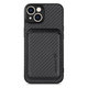FixPremium - Karbon tok MagSafe tárcával iPhone 14 Plus készülékhez, fekete