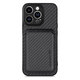 FixPremium - Karbon tok MagSafe tárcával iPhone 14 Pro készülékhez, fekete