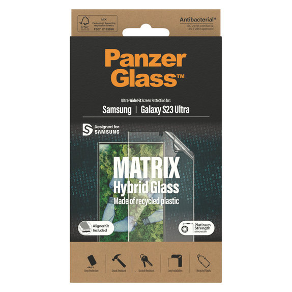 Hibrid üveg Matrix UWF AB FP wA Samsung Galaxy S23 Ultra készülékhez, Átlátszó, PanzerGlass