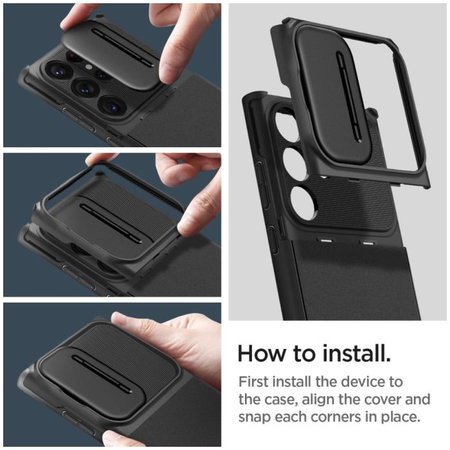 Spigen - Tok Optik Armor - Samsung Galaxy S23, fekete