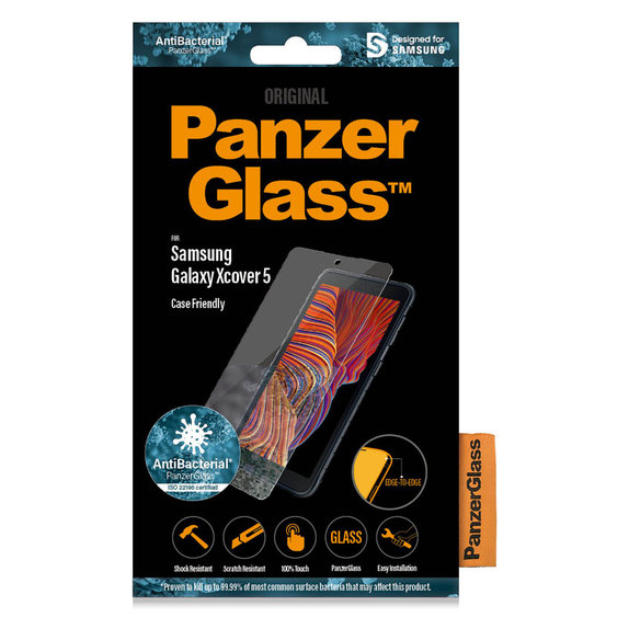 Edzett üveg Case Friendly AB Samsung Galaxy Xcover 5 készülékhez, Átlátszó, PanzerGlass