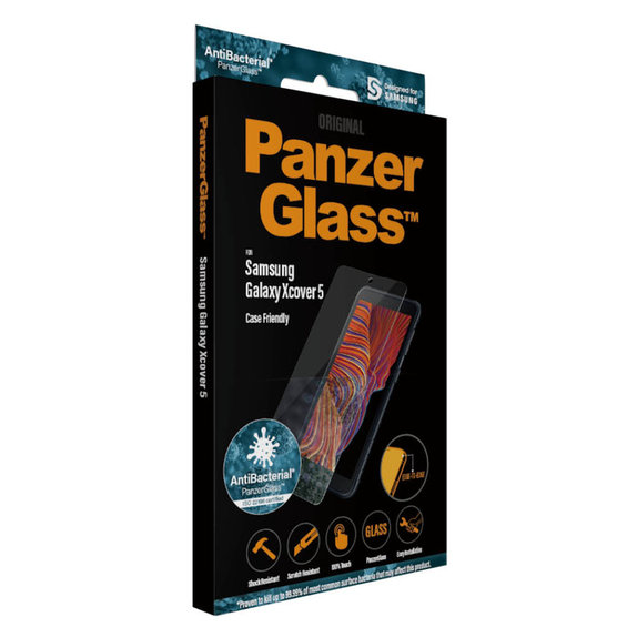 Edzett üveg Case Friendly AB Samsung Galaxy Xcover 5 készülékhez, Átlátszó, PanzerGlass