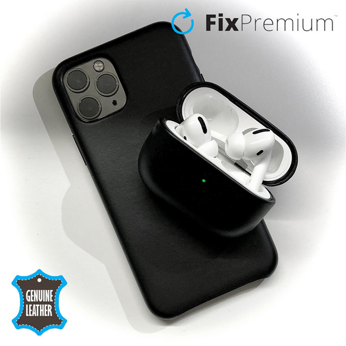 FixPremium - Bőrtok - AirPods Pro 2, fekete