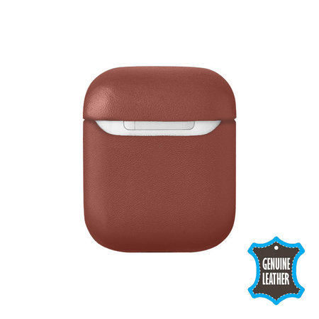 FixPremium - Bőrtok - AirPods 1 és 2, barna