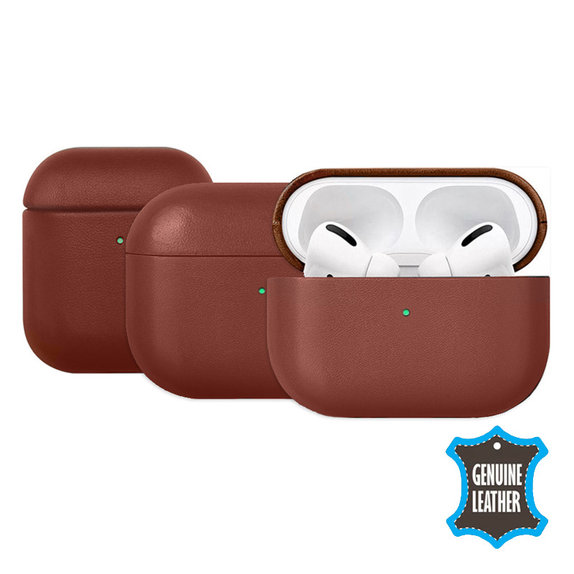 FixPremium - Bőrtok - AirPods 1 és 2, barna