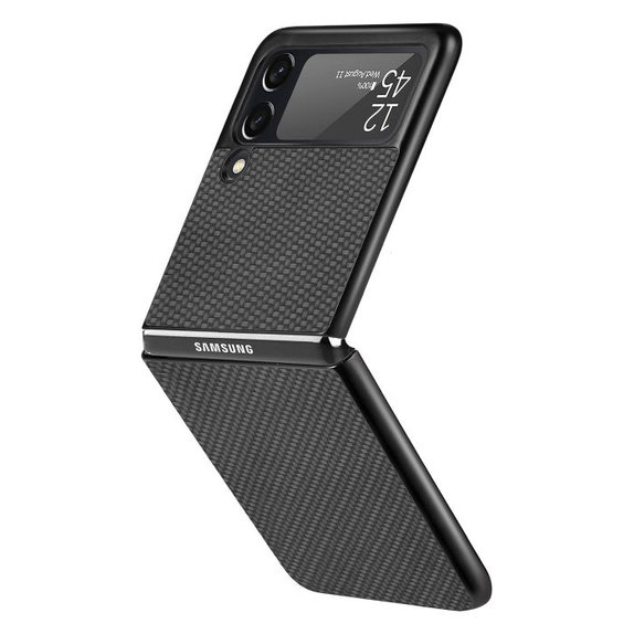 FixPremium - Karbon tok Samsung Galaxy Z Flip 2 készülékhez, fekete