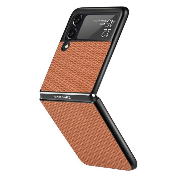 FixPremium - Karbon tok Samsung Galaxy Z Flip 2 készülékhez, barna