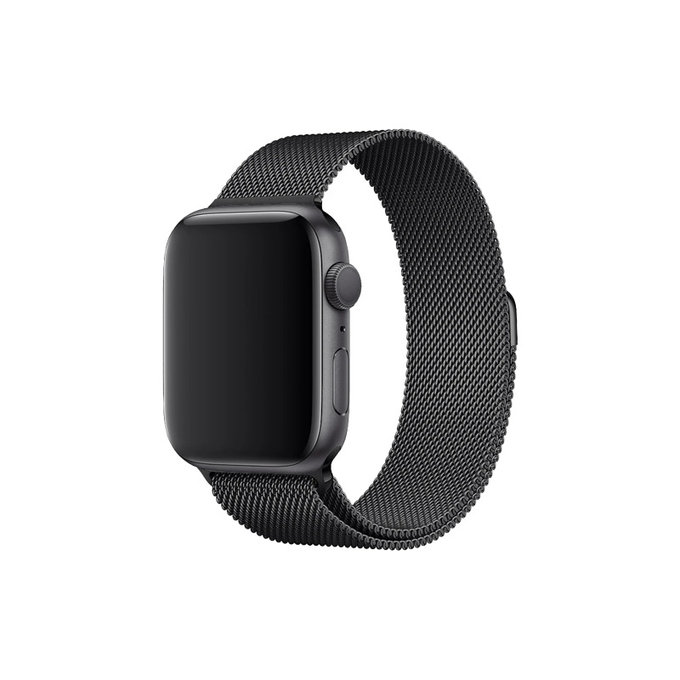 FixPremium - Szíj Milanese Loop - Apple Watch (42, 44, 45 és 49mm), fekete