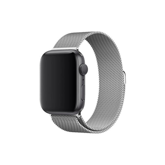 FixPremium - Szíj Milanese Loop - Apple Watch (42, 44, 45 és 49mm), ezüst