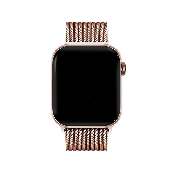 FixPremium - Szíj Milanese Loop - Apple Watch (42, 44, 45 és 49mm), rose gold