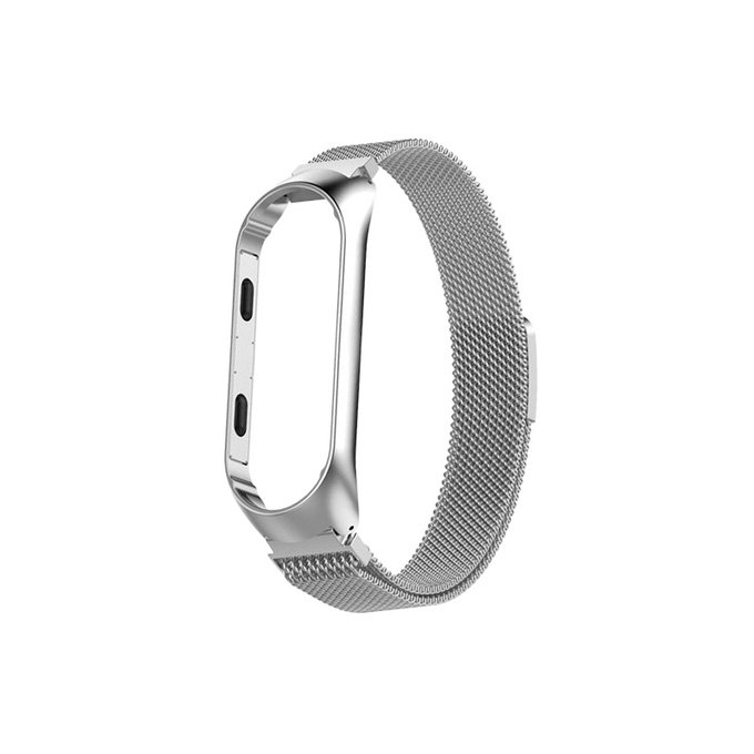 FixPremium - Szíj Milanese Loop - Xiaomi Mi Band (5/6/7/7 NFC), ezüst