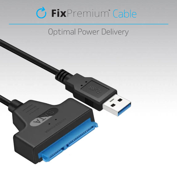 FixPremium - Kábel - USB-C / SATA 2.5", fekete