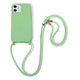 FixPremium - Szilikon tok nyakba akasztható szíjjal - iPhone 11, zöld