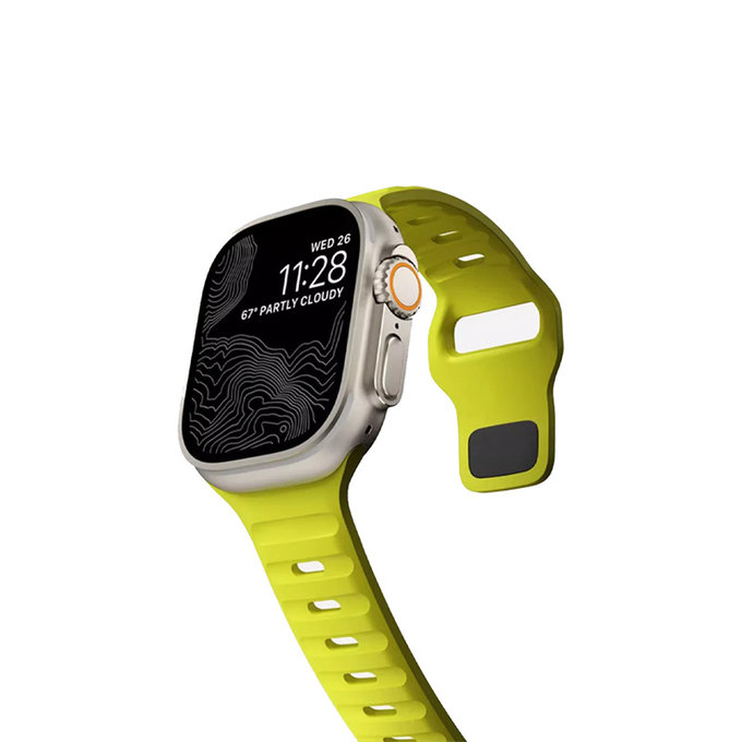 FixPremium - Szíj Sport Silicone - Apple Watch (42, 44, 45 és 49mm), tartrazine