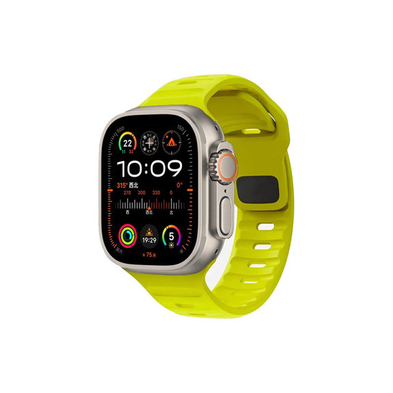 FixPremium - Szíj Sport Silicone - Apple Watch (42, 44, 45 és 49mm), tartrazine