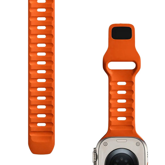 FixPremium - Szíj Sport Silicone - Apple Watch (42, 44, 45 és 49mm), narancs