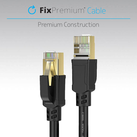 FixPremium - Hálózati kábel - RJ45 / RJ45 (1m), fekete